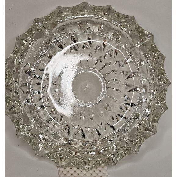 VTG Lead Crystal Ashtray Heavy Decorative Glass Cigarette Cigar 4 Seats - Picture 1 of 5